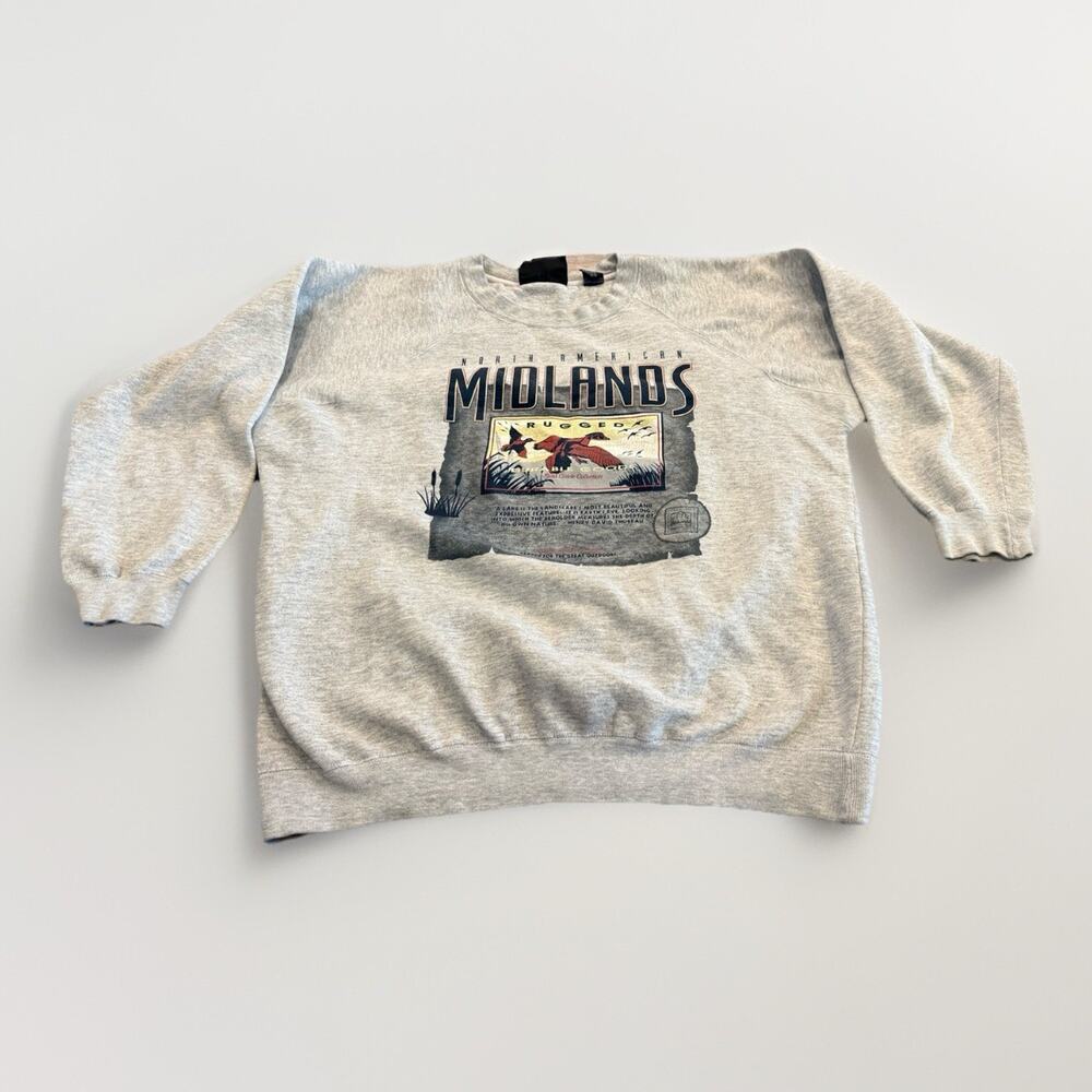 Vintage Wolf Athletic Mens Gray North American Midlands Rugged Sweatshirt XL